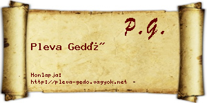 Pleva Gedő névjegykártya